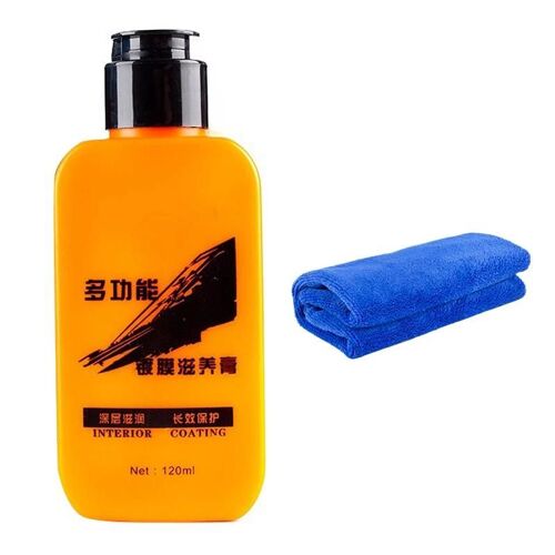 Voiture Auto Rénové Enduit Pâte Agent D'entretien Pour Siège Console Centrale Plastique Rénover,Chiffon