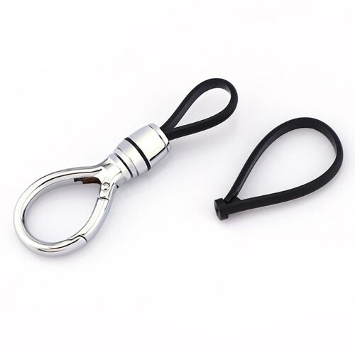 Porte-Clés Suspendus À La Taille Décoration De Porte-Clés Rotatifs À 360° Pour Un Usage Quotidien Ovale,Argent