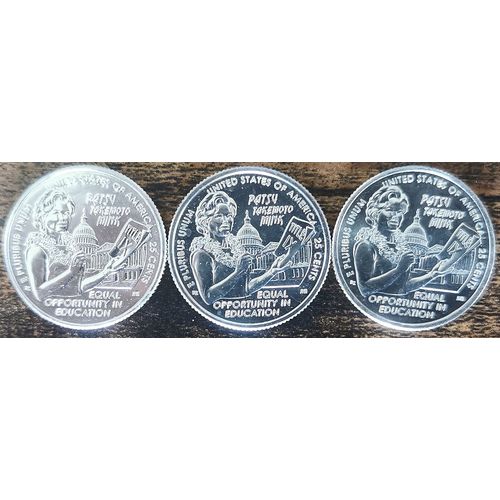 Lot 3 Quarter Dollar Usa Patsy Takemoto Mink - 2024 Atelier D / P & S - American Woman