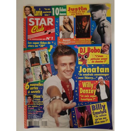 Star Club N190 Sept20003 Magazine Revue Jonathan/Justin Timberlake/Beyoncé/Lorie/Billy Crawford/Willy Denzey/Chimène Badi/Dj Bobo/Michelle Yeoh/David Gallagher/Katie Holmes/Jérémy Châtelain/Diam's/Say