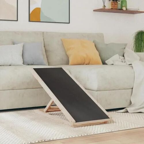Vidaxl Rampe Pour Chiens Gris 100x40 Cm Bois De Sapin Solide