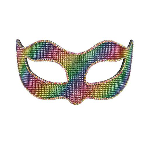 Masque Loup Strass Prisme Arc-En-Ciel Pride Adulte
