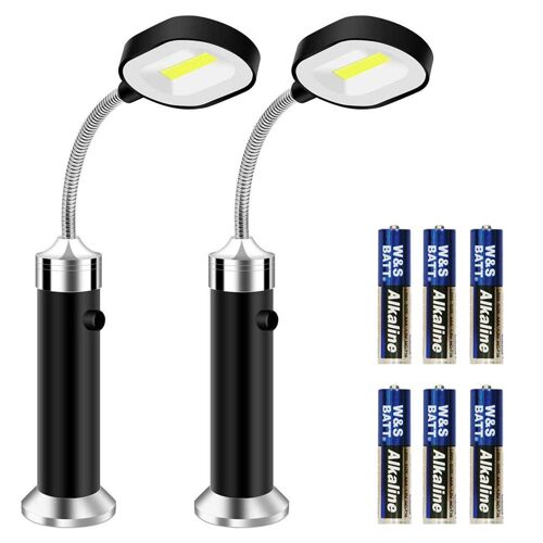 Lot de 2 lampes pour barbecue, base magnétique, LED très brillantes, flexibles à 360 degrés KLB