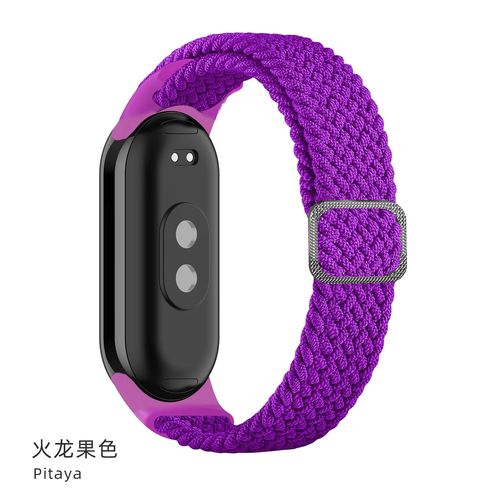 Bracelet Pour Xiaomi Mi Band 9 8 7 Élastique En Nylon Tressé Boucle Solo Boucle Réglable Remplacement Correa Bracelet Miband 4 3 5 6 7-Miband 3 4-Pitaya