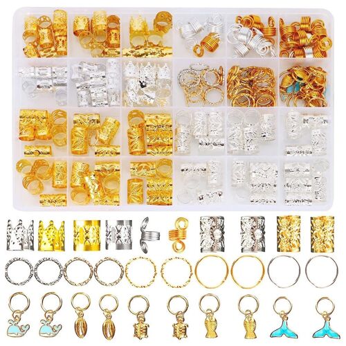 200 Pièces Accessoires Pour Cheveux Tressés Dreadlock Accessoires Cheveux Tresse Anneau Clips Klb