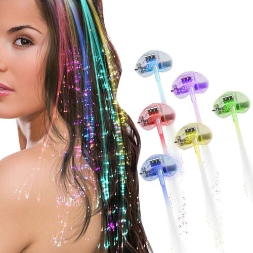 Pince À Cheveux Arc-En-Ciel D'éclairage À Fibre Optique Led Pour Fête Klb 