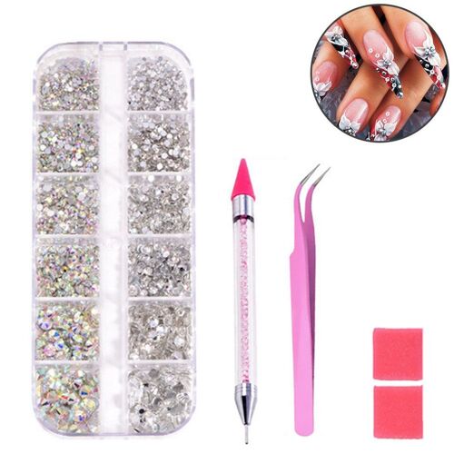 1440 Pièces De Strass En Cristal Pour Nail Art, Combinaison 1 Klb