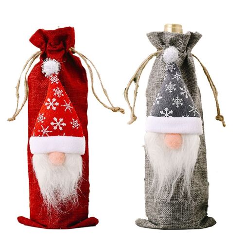 Couverture de bouteille de vin de noël, sacs, manteau de bouteille, Style maison 2 KLB