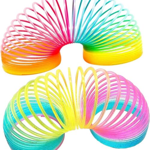 Jouet À Ressort En Spirale Arc-En-Ciel Géant, Nouveauté Classique Et Néon Coloré Klb