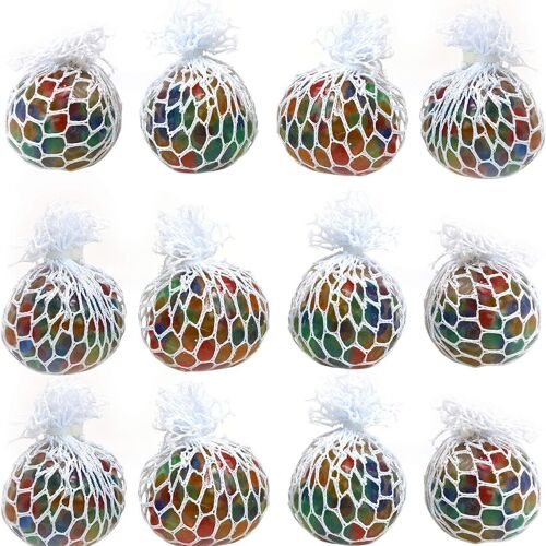 Jouets Boules En Maille ¿ Balles Squishy Fidget Pour Soulager Le Stress, Cadeaux De Fête ¿ Paquet De 12 Klb