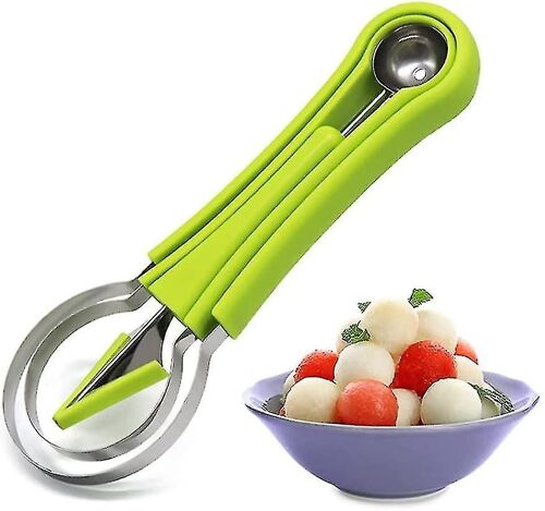 Ensemble De Cuillères À Melon 4 En 1 En Acier Inoxydable - Coupe-Pastèque Professionnel Et Outils De Sculpture De Fruits