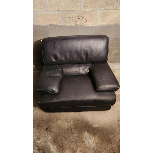 Fauteuil Vintage cuir bleu