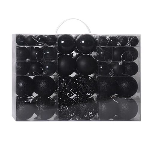 100pcs arbre de Noël Mini incassable ornements boules vacances accessoires pour Noël décorations Nouveau noir