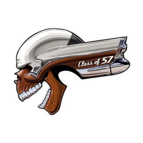 Sticker Crane Class Of 57 Marron Et Gris 13x9.5cm Autocollant