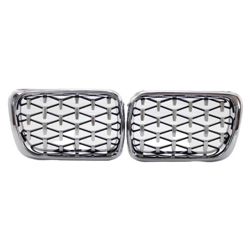 1 Paire De Grilles Automatiques Galvanoplastie Abs Calandre Avant 51138195152 51138195151 Pour Bmw Série 3 E36 New Style_Silver