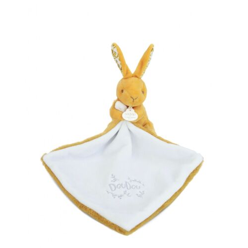 Doudou Lapin Mouchoir 10 Cm Ocre - Doudou Et Compagnie