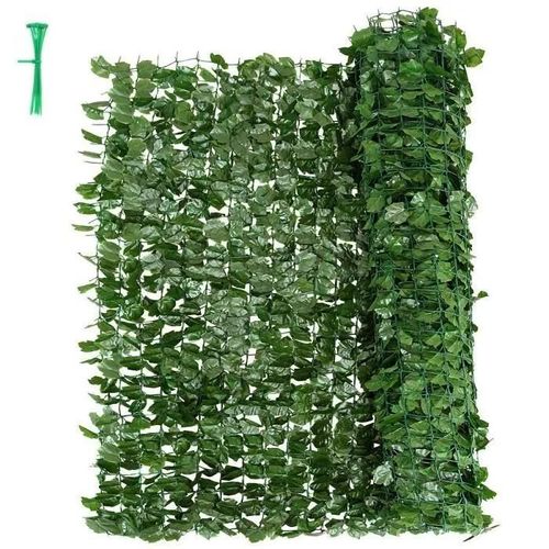Costway Haie Artificielle, Brise-Vue 150 X 240 Cm Anti-Uv, Grillage Vegetal Artificiel Feuillage Réaliste Pe, 10 Attaches Zippées