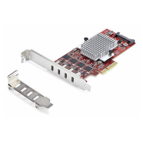 StarTech.com 4-Port USB Type-C PCIe Card, USB-C 10Gb, 4x Controllers, TAA - Adaptateur USB - PCIe 3.0 x4 - USB-C 3.2 Gen 2 x 4 - Conformité TAA