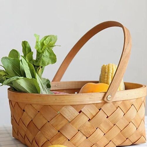Panier En Bois Tissé À La Main Légumes Fruits Maison Nécessités Quotidiennes Panier De Rangement De Pâques S