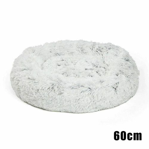 Shag Fausse Fourrure Donut Câlin Lit Chaud En Peluche Chien Chiot Mat Lit Pour Animaux 60cm