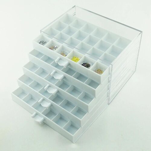 Boîte De Rangement Case 120 Compartiments Bijoux Nail Art Accessoires Portable Pour La Maison