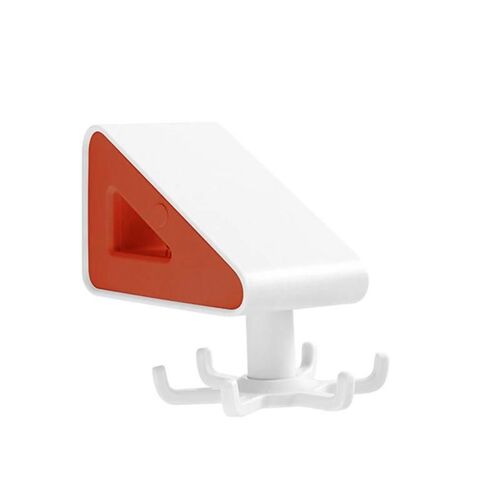 Crochet adhésif sans soudure de charge de 8 kg rotatif fort roulement bâton crochet cintre mural de cuisine salle de bain crochets de cuisine avec tige blanc orange