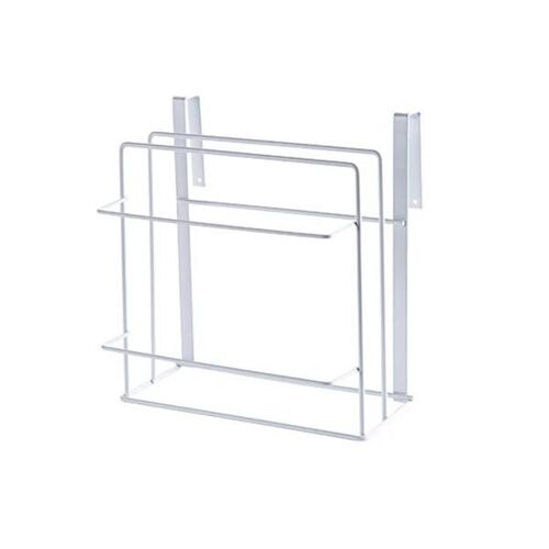 Double Couche Cuisine Rangement Rack Planche à découper Étagères suspendues Porte-serviettes Rack Blanc