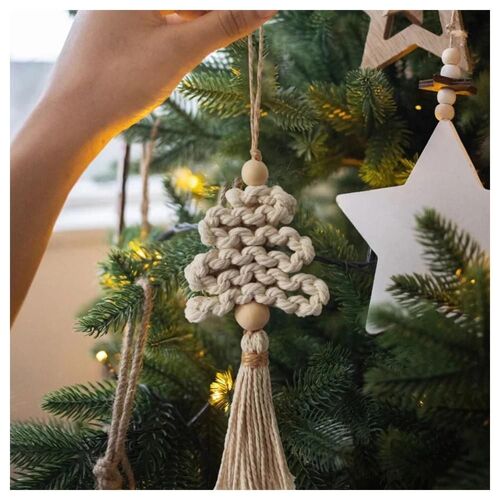 Arbre de Noël Tenture murale tapisseries Boho style Pendentif mural tissé à la main pour enfants Cadeau Chambre Décor A