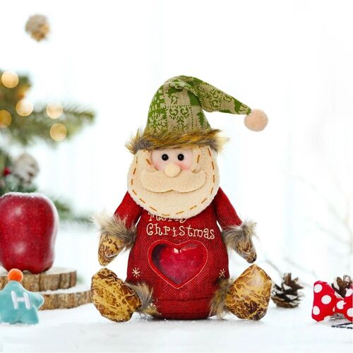 Sac Cadeau De Noël Santa Sack - Adorable Conception De Dessin Animé 3d Pour Les Bonbons Père Noël
