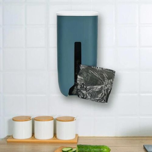 Distributeur De Sacs En Plastique Mural Épicerie Ordures,Sac À Ordures Organisateur Pour La Maison,Cuisine,Bleu