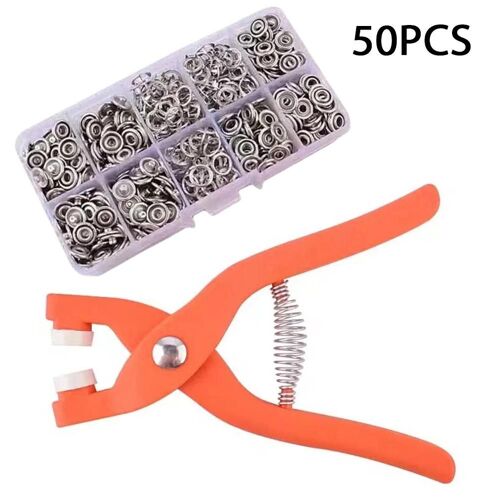 Kit De Boutons Pression En Métal - 50pcs Pince D'attache Ensemble D'outils Pour L'artisanat De Bricolage 50pcs Set