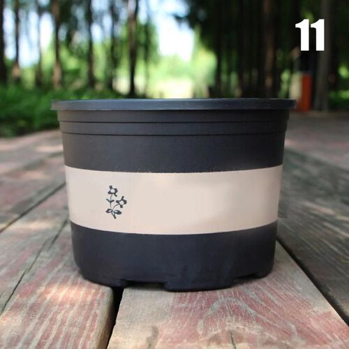 Grand Pot De Fleur Rond Court Contrôle Racine Rose Pot Plantation Semis Épaississement Pot De Fleur En Plastique Ou Plateau Noir,11cm Chunky Basin