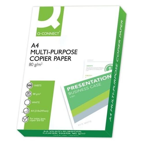 Q-CONNECT - Blanc - A4 (210 x 297 mm) - 80 g/m² - 500 feuille(s) papier
