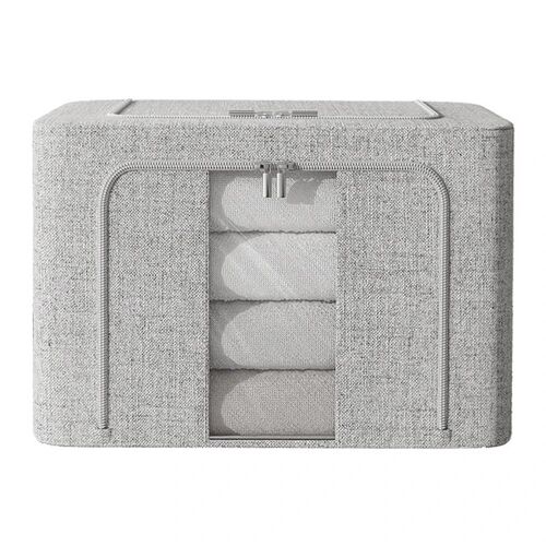 Bacs de rangement pour vêtements pliables Boîte de rangement de garde-robe zippée de grande capacité pour la maison Gris brumeux,24L