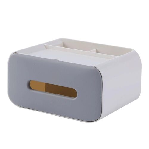 Boîte de mouchoirs multifonctionnelle Bureau à domicile Divers Boîte de rangement Télécommande de bureau Organisateur Blanc