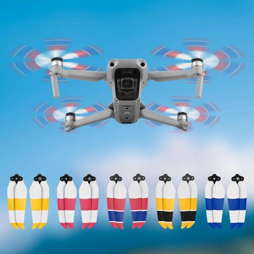 2 Paires De Pales D'hélices 7238f À Faible Bruit Pour Dji Mavic Air 2 Drone Accessories_Yellow Noir Blanc-Générique