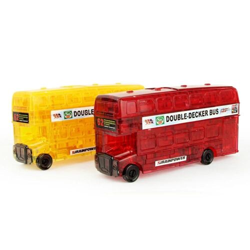 3d Double Decker Bus Voiture Cristal Puzzles Modèle Diy Blocs De Construction Enfants Jouet Gift_Red
