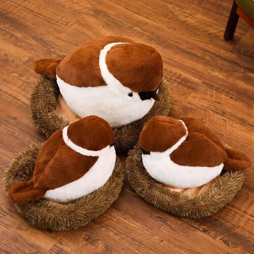 Réaliste Moineau Nid D'oiseau En Peluche Modèle Coussin Canapé-Lit Decoration_L Moineau
