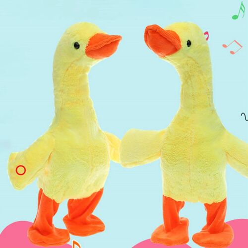Peluche Canard Jouet Musical Drôle Pp Coton Éducatif Jaune Canard En Peluche Jouet Pour Relax_Battery
