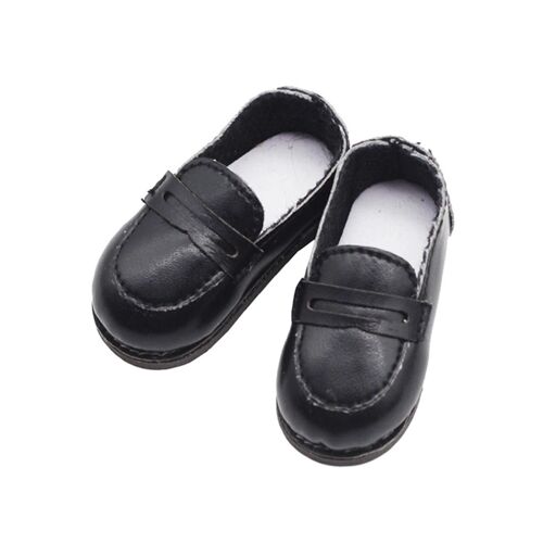 1 Paire Mignon Poupée Chaussures Coloré Tendance Drôle Décoratif Faux Cuir Fille Poupée Chaussures Pour Decoration_Black
