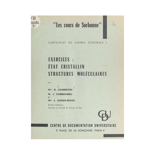 Exercices : État Cristallin, Structures Moléculaires