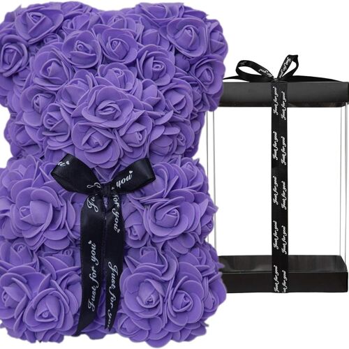 Rose Ours Rose Ours En Peluche Fleur Cadeau Boîte Noire Pour Klb