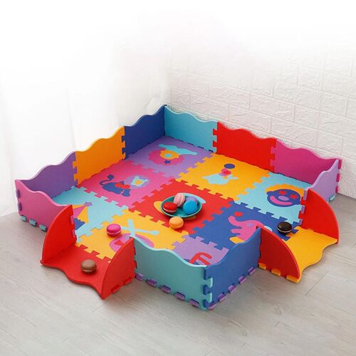 1 Ensemble De 30 Cm X 30 Cm Tapis De Jeu Pour Bébé Avec Clôtures Environnantes Jouet Éducatif Eva Tapis De Puzzle Pour Bébé Tapis D'toddler_16