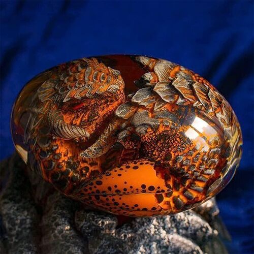 Ornements D'oeufs De Dragon De Lave, Dragon En Résine Transparente Cristalline Klb