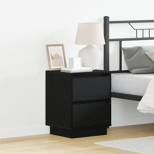 Vidaxl Tables De Chevet Avec Lumières Led 2 Pcs Noir 39x34.5x50 Cm