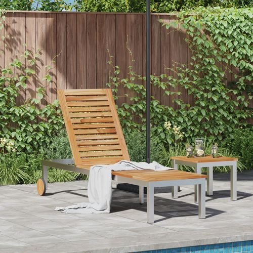 Vidaxl Transat Marron Teck Bois De Teck Standard Accoudoirs Réglables