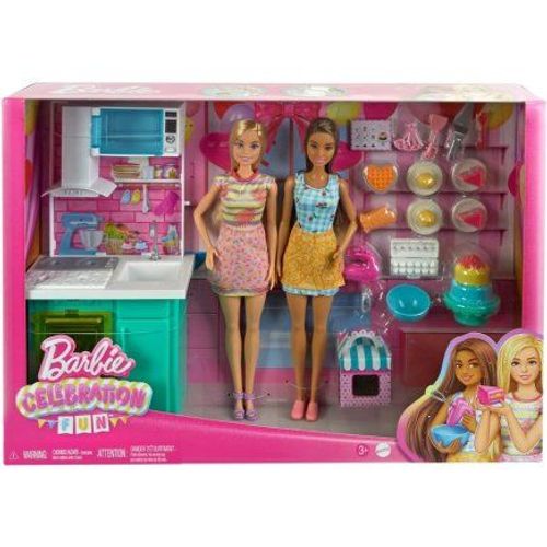 Coffret Barbie La Cuisine + 18 Accessoires + 2 Poupées Mannequins - Set Métier + 1 Carte Tigre