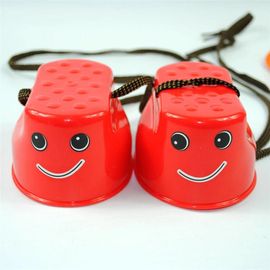 2paires Visage Souriant Enfants Sauter Échasse Marche Coupe D'équilibre Sports De Plein Air Toy_Red