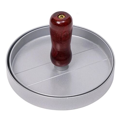 Double Presse À Hamburger Avec Poignée En Bois Antiadhésif En Aluminium Gaufrettes De B?uf Moule Pour La Cuisine À La Maison À Tête Unique