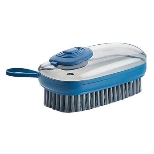 Brosse de nettoyage Distributeur automatique de savon liquide Brosse Cuisine Vaisselle Blanchisserie Brosse de nettoyage de chaussures Bleu foncé